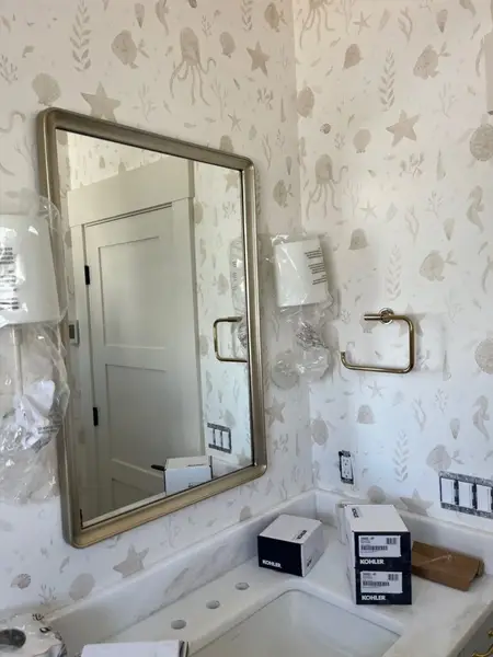 Art and Mirror Installation in Seabrook — wall mounting